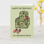 マリン ハッピー リタイアメント カートゥン アームチェア カード (黄色い花)