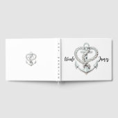 マリン ハート ロープ アンカー 海岸 ウェディング ゲストブック (全面)