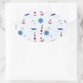 マリン・壁紙・背景紙 楕円形シール (バッグ)