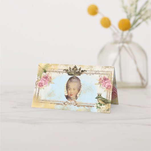 マリーアフランスのントイインスパイアネットの結婚粗末な プレイスカード (裏面)