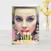 マリーアントイカラフルネットお誕生日ケーキカード カード (黄色い花)