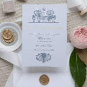 マリーアントイフランスのネットロインスパイアココ結婚ズ 箔招待状