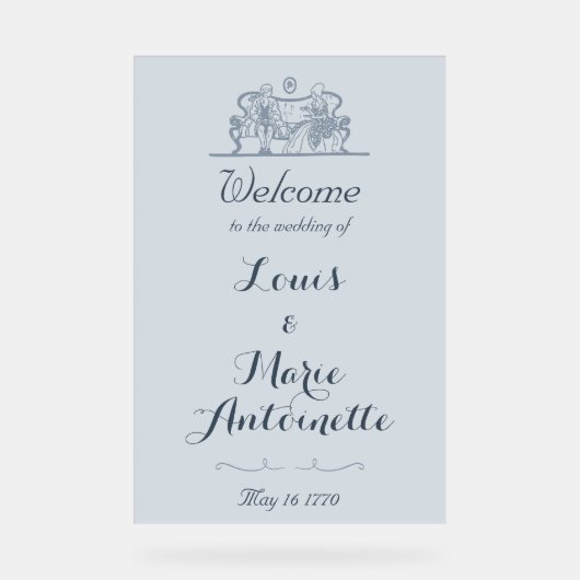 マリーアントイ結婚ネットのロココダスティブルー アクリルサイン (正面)