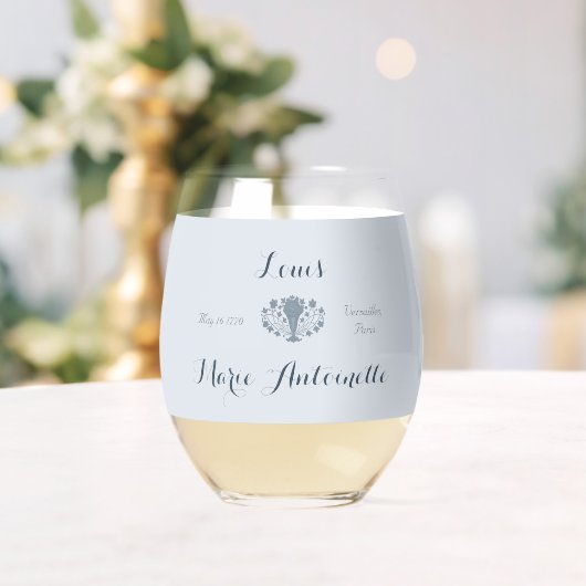 マリーアントイ結婚ネットのロココダスティブルー ステムなしワイングラス (インサイチュ (ウェディング))