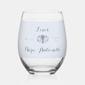 マリーアントイ結婚ネットのロココダスティブルー ステムなしワイングラス (正面)