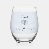 マリーアントイ結婚ネットのロココダスティブルー ステムなしワイングラス (裏面)