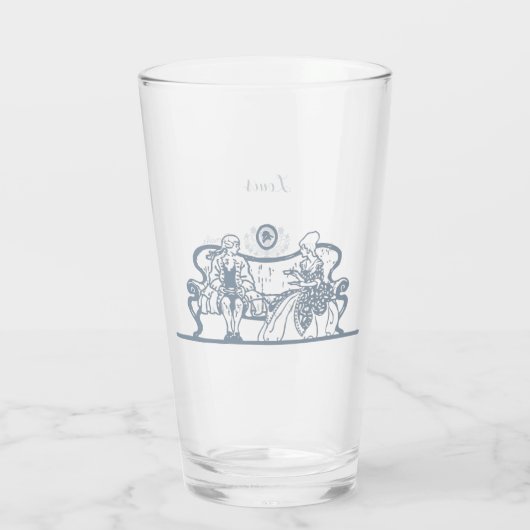 マリーアントイ結婚ネットのロココダスティブルー タンブラーグラス (裏面)