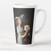 マリーアントワネットとピンクのアネモネの花 カフェラテマグ (右)