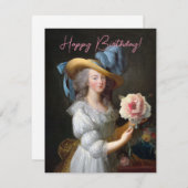 マリーアントワネットとピンクの牡丹ハッピーバースデー (正面/裏面)