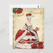 マリーアントワネットのポストカード、ヴァレンタイン・レッドー絵葉書 ポストカード (正面/裏面)