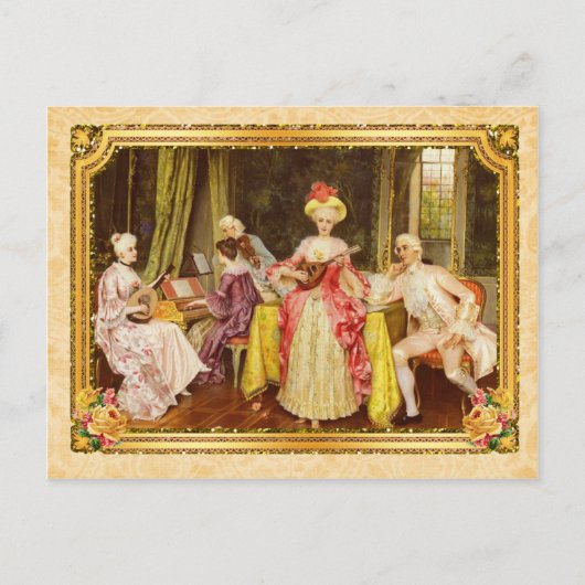 マリーアントワネットのポストカード、音楽レッスンー絵葉書 ポストカード (正面)