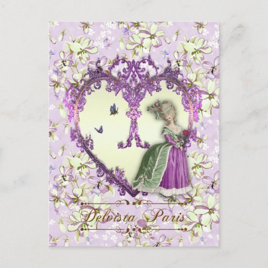 マリーアントワネットのポストカード、LilacDream絵葉書・紫 ポストカード (正面)