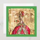 マリーアントワネットパーティの招待状 招待状 (正面/裏面)