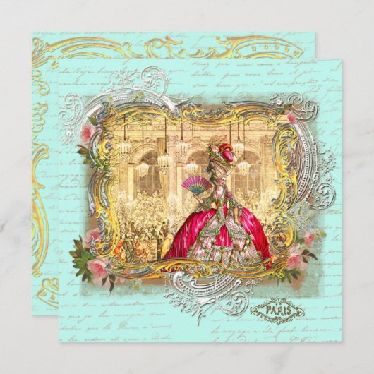 マリーアントワネットパーティーアットヴェルサイユインアクア ノートカード (正面/裏面)