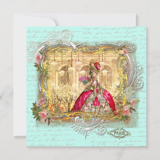 マリーアントワネットパーティーアットヴェルサイユインアクア ノートカード (正面)