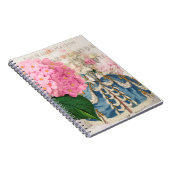 マリーアントワネットピンクアジサイフランスのノート ノートブック (右側)