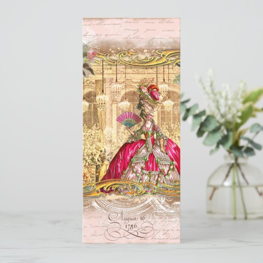 マリーアントワネットベルサイユパーティーピンク招待状 招待状 (スタンド正面)