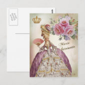 マリーアントワネットポートレートはがきヴィンテージバラ ポストカード (正面/裏面)