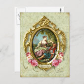 マリーアントワネットロコココファン女の子ボーハガキ ポストカード (正面/裏面)