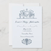 マリーアントワネットロココダスティブルー結婚ズ 招待状 (正面)