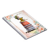 マリーアントワネットロココファッションデザイン花 ノートブック (右側)