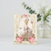 マリーアントワネット白いドレス&ピンクローゼポストカード ポストカード (スタンド正面)