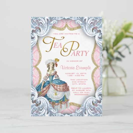 マリーアントワネット誕生日ティーパーティー 招待状 (スタンド正面)