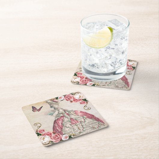 マリーアントワネット・ローズコースターAA スクエアペーパーコースター (インサイチュ)