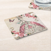 マリーアントワネット・ローズコースターAA スクエアペーパーコースター (アングル)