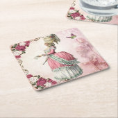 マリーアントワネット・ローズコースターC スクエアペーパーコースター (アングル)