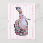 マリーアントワネットinピンク招待状はがき インビテーションポストカード (正面)