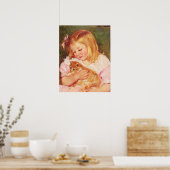 マリーカサットサラホールディングアキャットポートレートプリント ポスター (キッチン)