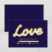 マリーキーライトの招待状（青） - ブルー 出欠カード (正面/裏面)