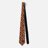 マリーゴールドと蝶とドクロ ネクタイ (正面)