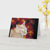 マリーゴールドのチェシャーの子ネコ カード (黄色い花)