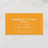 マリーゴールドのハーバーリスト薬用ビジネスカード 名刺 (裏面)