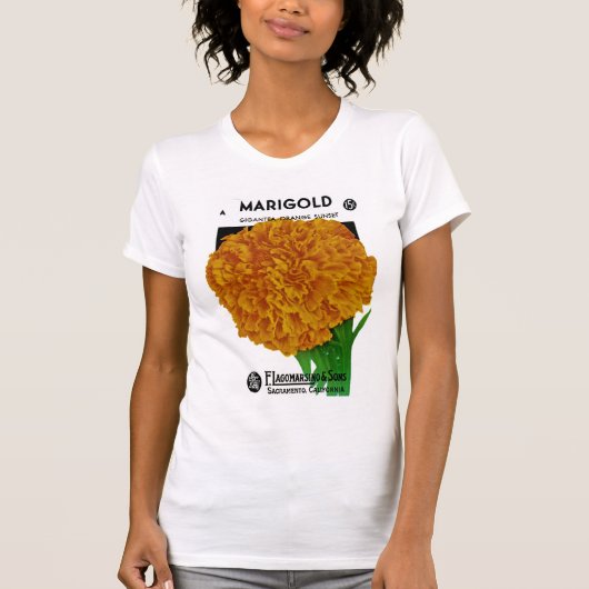 マリーゴールドのヴィンテージの種の包み ベビーボディスーツ (正面)