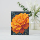 マリーゴールドの花|水彩花の絵 サンキューカード (スタンド正面)
