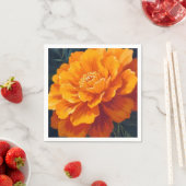 マリーゴールドの花｜水彩花の絵 スタンダードカクテルナプキン (インサイチュ)