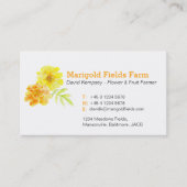 マリーゴールドの農家/花の栽培者の名刺 名刺 (正面)