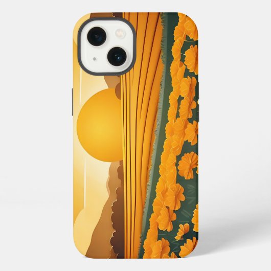 マリーゴールドの黄金の野原 iPhoneケース (裏面)