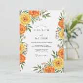 マリーゴールド アーティスティック フラワー ウェディング 招待状 (スタンド正面)
