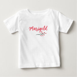 マリーゴールド 名前入り レッド クリスマス クラシック  ベビーTシャツ