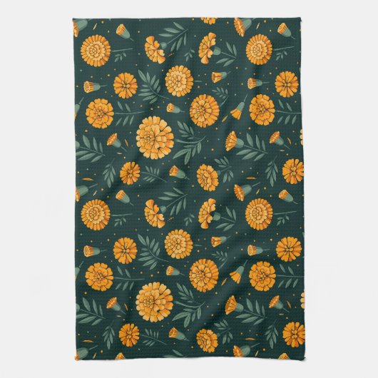 マリーゴ鮮やかーズ模様 キッチンタオル (縦)