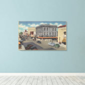 マリーズビルカリフォルニアタウンビューオブD通り キャンバスプリント (インサイチュ (ウッドフロア))