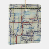 マリーズビルカンザスのヴィンテージの地図 セラミックオーナメント (右)