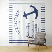 マリーナのアンカーストライプのバチェロレッテパーティーの背景 タペストリー (インサイチュ)