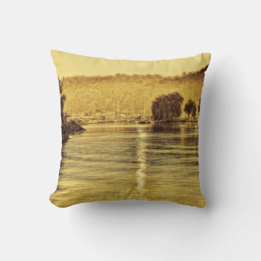 マリーナの夏の夕日 クッション (正面)