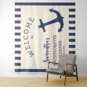 マリーナの錨ストライプ独身最後のパーティー背景 タペストリー (インサイチュ)