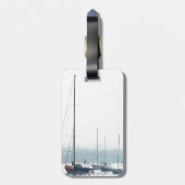 マリーナを航海する港のヨットのボート ラゲッジタグ (裏面縦)